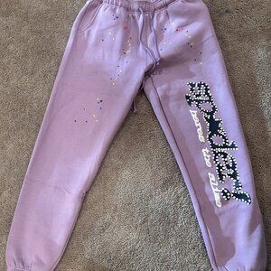 Sp5der Young Thug Star Sweatpants Purple (Large)